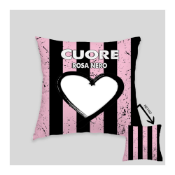 CUSCINO TIFOSO ROSA-NERO